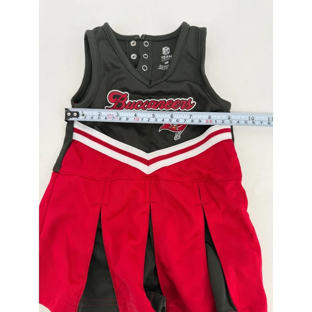 NFL Team Apparel Tampa Bay Buccaneers Cheerleader Dress Red Black Toddler Sz 18M
